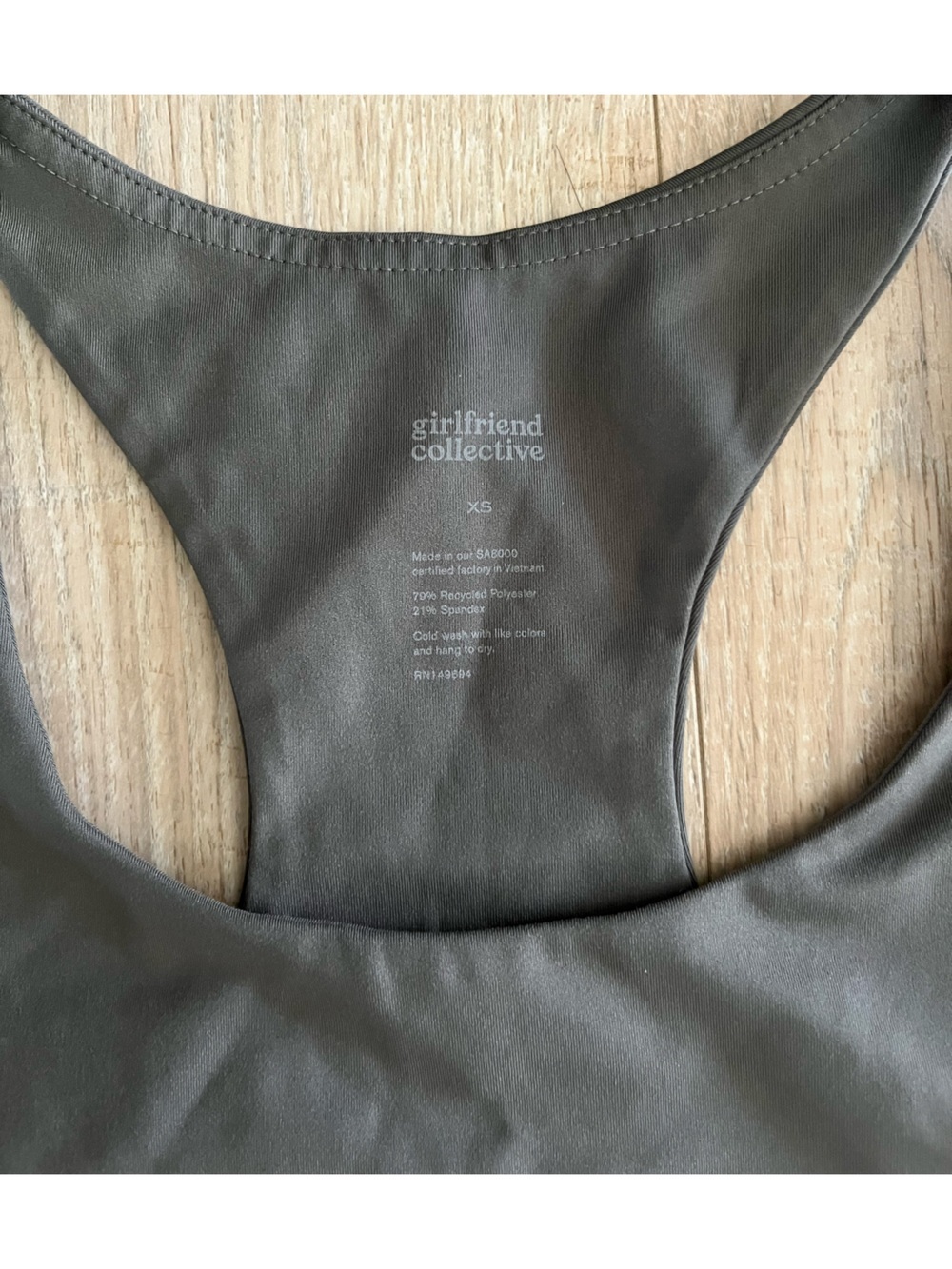 Girlfriend Collective Light Green Paloma Racerback Bra - Size XS - Picture 3 of 6